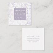 Moderner Lila Palmblätterdruck Quadratische Visitenkarte (Vorne/Hinten)