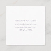 Moderner Lila Palmblätterdruck Quadratische Visitenkarte (Rückseite)