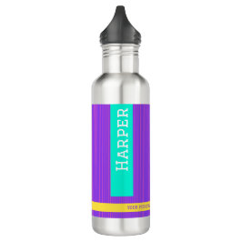 Moderner Lila Personalisierter Name Edelstahlflasche