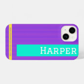 Moderner Lila Personalisierter Name iPhone Case iPhone Hülle (Rückseite (Horizontal))