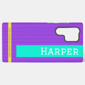 Moderner Lila Personalisierter Name Samsung Galaxy Hülle (Rückseite (Horizontal))