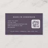 Moderner Lila Pinselstriche QR Visitenkarte (Rückseite)