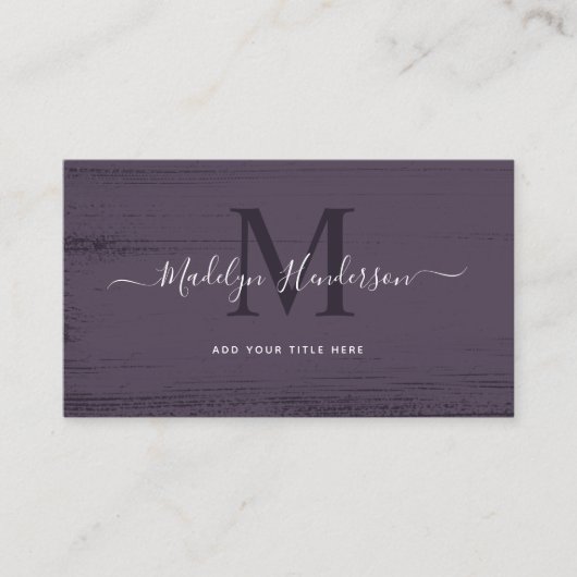 Moderner Lila Pinselstriche QR Visitenkarte (Vorderseite)