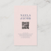 Moderner Lila Prüfmuster QR-Code Visitenkarte (Rückseite)