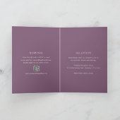 Moderner Lila QR-Code Elegante Hochzeit Einladung (Innenseite)