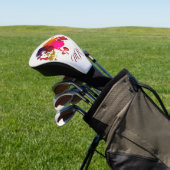 Moderner Lila rosafarbener Spritzer Golf Headcover (In SItu)