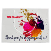 Moderner Lila rosafarbener Spritzer Große Geschenktüte (Vorderseite)