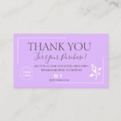 Moderner Lila Schriftauftrag dankt Unternehmen Visitenkarte (Vorderseite)