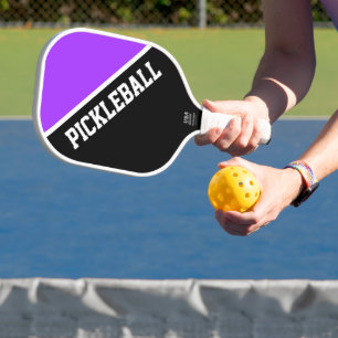 Moderner Lila schwarzer Farbblock Pickleball Schläger