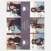 Moderner lila Script-Abschluss mit mehreren Fotos Fleecedecke (Vorderseite)