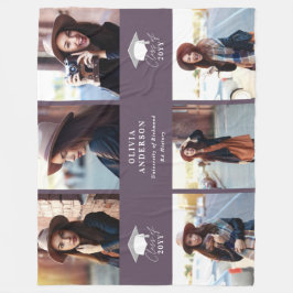 Moderner lila Script-Abschluss mit mehreren Fotos Fleecedecke