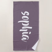 Moderner Lila Sommerpool - Mit Monogramm Name Strandtuch (Vorderseite)