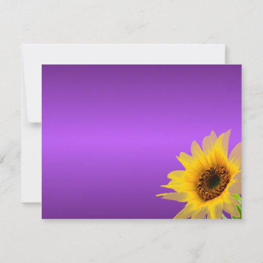 Moderner Lila Sonnenblumenblume Hochzeitsszitz Gli Save The Date (Rückseite)