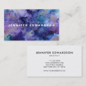 Moderner lila Spritzer in Wasserfarbe beruflich Visitenkarte (Vorne/Hinten)