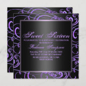Moderner lila Strudel-Bonbon-16. Geburtstag laden Einladung (Vorne/Hinten)