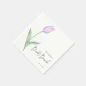 Moderner Lila Tulip Solo Bridal Brunch Cocktail Serviette (Ecke)