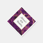 Moderner Lila und Abstrakter Marmor Geburtstag Serviette (Ecke)