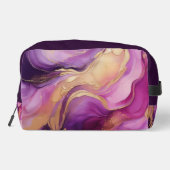 Moderner Lila und goldener Abstrakter Luxus - Duff Waschbeutel (Rückseite)