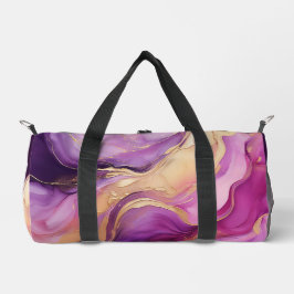 Moderner Lila und goldener Abstrakter Luxus- Duffle Bag