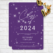 Moderner Lila und weißer Sparkon-Abschluss Ankündigung