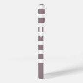 Moderner Lila und weißer Streifen mit Monogramm Case-Mate iPhone Hülle (Rückseite / Rechts)