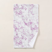 Moderner Lila Violet Glitzer Foil White Marmor Badhandtuch Set (Handtuch)