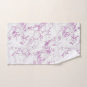 Moderner Lila Violet Glitzer Foil White Marmor Badhandtuch Set (Handtuch)
