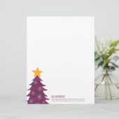Moderner lila Weihnachtsbaum-persönlicher Briefbogen (Stehend Vorderseite)