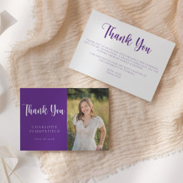 Moderner Lila weißer Abschluss Danke Karte