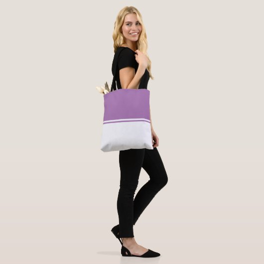 Moderner, Lila, weißer Lavendel Tasche (Am Model)