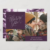 Moderner lila Winterwald - Foto Weihnachten (Vorne/Hinten)