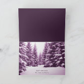 Moderner lila Winterwald - Foto Weihnachten Karte (Innenseite)