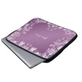 Moderner Lilac Floral Laptop Sleeve (Vorne Knopf)
