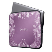 Moderner Lilac Floral Laptop Sleeve (Vorderseite Links)