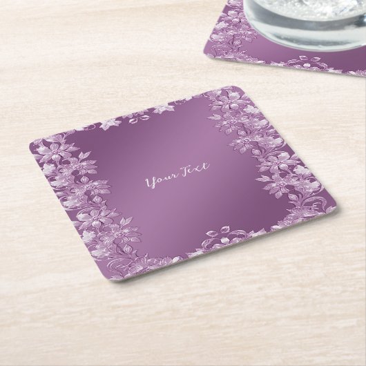 Moderner Lilac Floral Paper Untersetzer (angewinkelt)