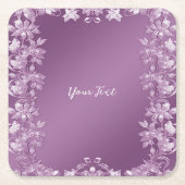 Moderner Lilac Floral Paper Untersetzer (Vorderseite)