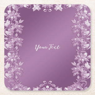 Moderner Lilac Floral Paper Untersetzer
