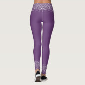 Moderner Lilac Glitzer Glitzern schwanger Leggings (Rückseite)