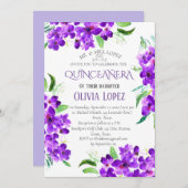Moderner Lilac Quinceañera Lila Lavender Geburtsta Einladung (Vorne/Hinten)