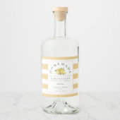 Moderner Limoncello Rustikaler Gelber Streifen Alkoholflaschenetikett (Vorderseite)