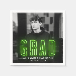 Moderner Limonengrün-Neon-Foto-Abschluss Serviette