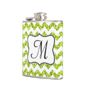 Moderner Limoner Glitzer Zickzack Monogramm-Whiske Flachmann (Links)
