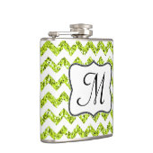Moderner Limoner Glitzer Zickzack Monogramm-Whiske Flachmann (Rechts)