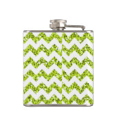 Moderner Limoner Glitzer Zickzack Monogramm-Whiske Flachmann (Rückseite)