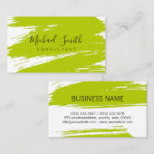 Moderner Limoner Pinsel Stroke Paint Visitenkarte (Vorne/Hinten)