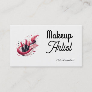 Moderner Lippenstift-Swoosh-Makeup-Artist Visitenkarte