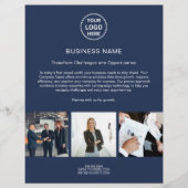 Moderner Logo Corporate Navy Blue Business Flyer (Vorne)