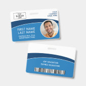 Moderner Logo-Fotoausweis-Barcode-Mitarbeiterauswe Ausweis (Vorder- & Rückseite)