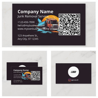 Moderner Logo-Junk-Removal-QR-Code Visitenkarte