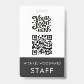 Moderner Logo QR-Code Mitarbeitername Ausweis (Vorderseite)